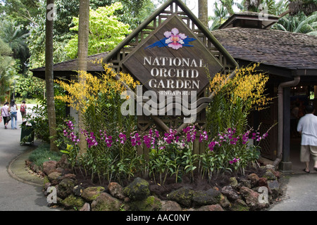 Singapur Asien kann National Orchid Garden in den botanischen Gärten Eintritt. Stockfoto