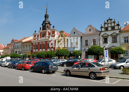 Historischen Stadtplatz von Chrudim, Böhmen, Tschechische Republik Stockfoto