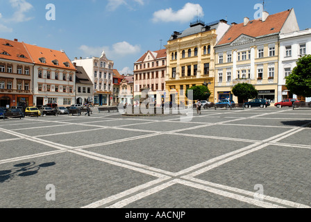 Altstadt-Platz von Ceska Lipa, Böhmen, Tschechien Stockfoto