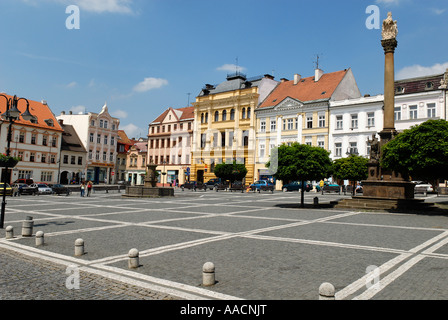 Altstadt-Platz von Ceska Lipa, Böhmen, Tschechien Stockfoto