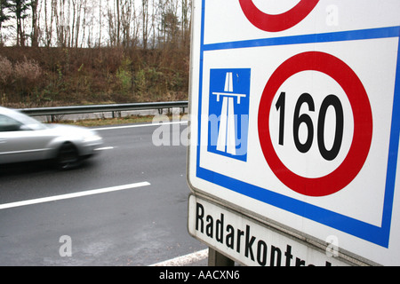 Symbolrate 160 auf österreichischen Autobahnen Stockfoto