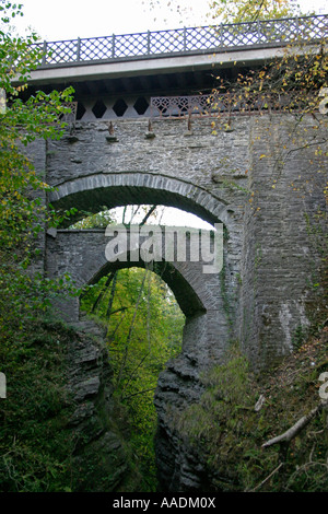 Teufelsbrücke arch Strukturen Fluss Barke Ceredigion Wales uk gb Stockfoto