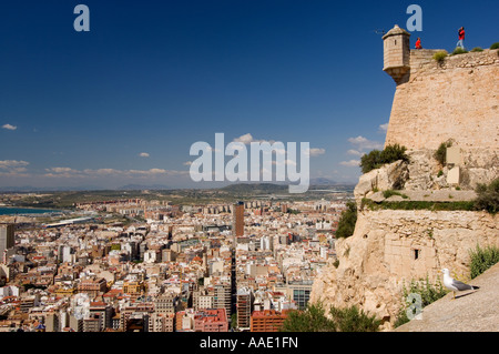 Blick über Alicante aus Burg Santa Barbara Costa Blanca Spanien Stockfoto