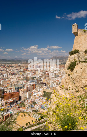Blick über Alicante aus Burg Santa Barbara Costa Blanca Spanien Stockfoto
