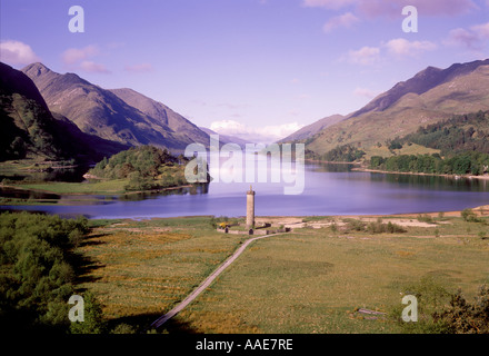 Denkmal für Bonnie Prince Charlie am Ufer von Loch Shiel Stockfoto