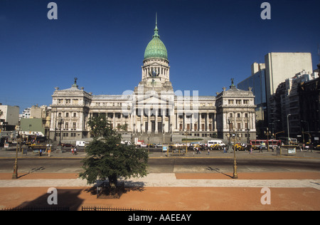 Kongressgebäude und Plaza del Congreso, Buenos Aires, Argentinien Stockfoto