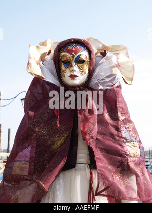 Harlekin Puppen Kostüm Karneval in Venedig Stockfoto