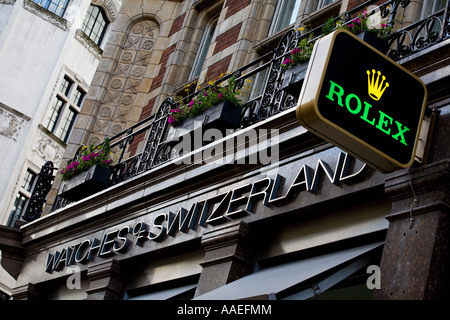 Uhren der Schweiz Shop auf Piccadilly London Stockfoto