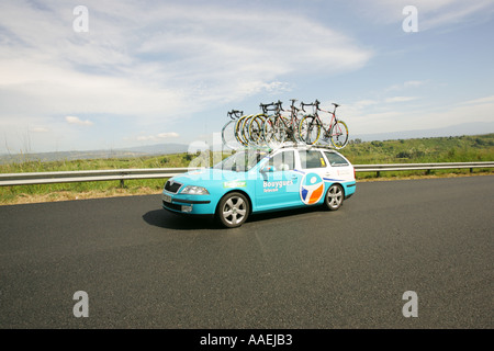 CYCLING TEAMS Autos der 90er Jahre Stockfoto