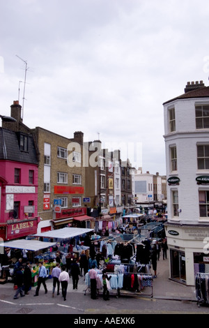 Wentworth Straße Markt auch bekannt als Petticoat Lane Spitalfields London Stockfoto