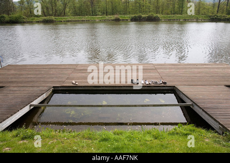 Kai Bootsanleger Hakortsee, Deutschland Stockfoto