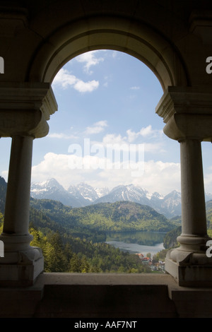 Blick vom Schloss Neuschwanstein Balkon, Alp-See, Bayern, Deutschland Stockfoto