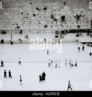 Die jüdischen Heiligen religiösen historische Stätte der Klagemauer oder Klagemauer in Jerusalem in Israel-Palästina im Nahen Osten Stockfoto