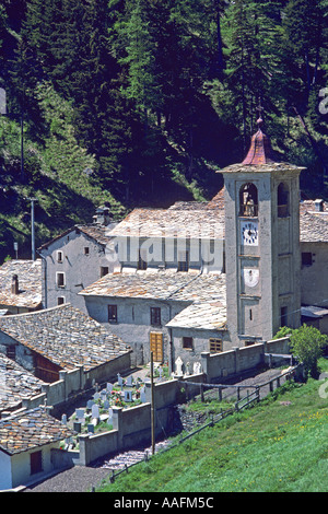 Saint-Rhémy-En Bosse Dorf im Valle d Aosta in der Nähe von Grand St. Bernard Pass Italien JMH0635 Stockfoto