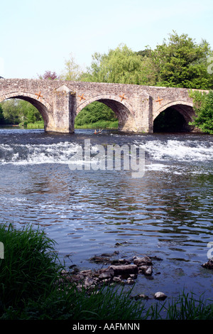 Brücke über den Fluss Exe bei Bickleigh, Devon, England Stockfoto