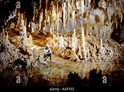 Höhlenforscher in Carlsbad Caverns New Mexico USA Stockfoto