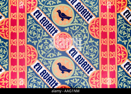 Tapete, entworfen von dem berühmten viktorianischen Architekt Augustus Welby Pugin für seine Heimat, die Grange in Ramsgate, Kent Stockfoto