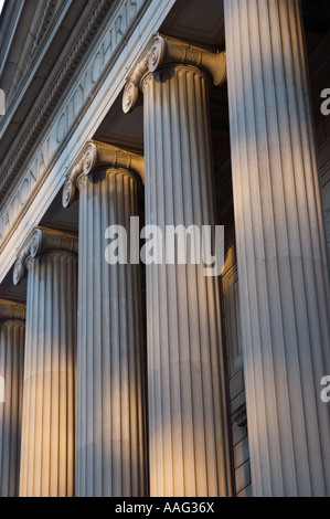 Detail der Spalten im späten Nachmittag Licht am National City christliche Kirche Washington DC Stockfoto