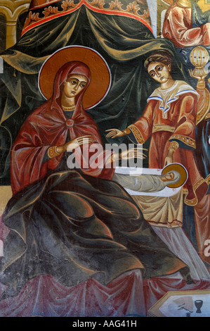 St. Bogoroditsa Kirche innen Fresken Jungfrau Maria und Baby Jesus Lovech Bulgarien Osteuropa Stockfoto