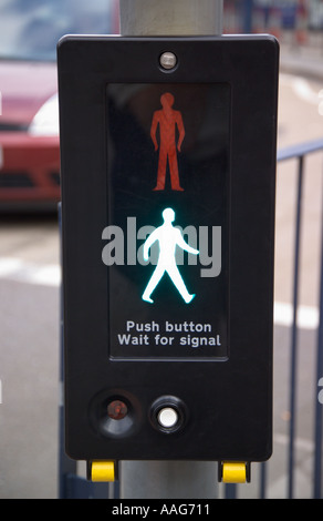 Fußgängerüberweg Zeichen Birmingham Stockfoto