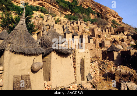 Dogon Dorf - Banani, zahlt Dogon MALI Stockfoto