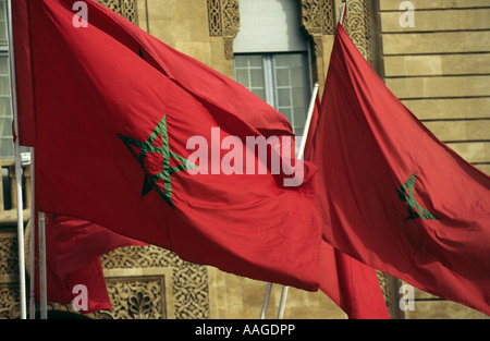 Marokkanische Fahnen - Rabat, Marokko Stockfoto