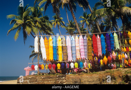 Bunte Laternen Anjuna Flohmarkt Goa Indien Stockfoto