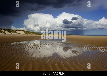 Stürmischer Tag in Druridge Bay, Northumberland Stockfoto