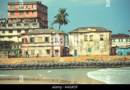 Alten kolonialen Gebäuden auf Lagune Sekondi Ghana Stockfoto