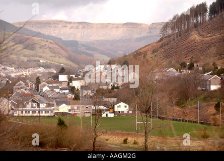 EIN WELSH-TAL MIT PREIS STADT UND NANT Y MOEL SOUTH WALES UK Stockfoto