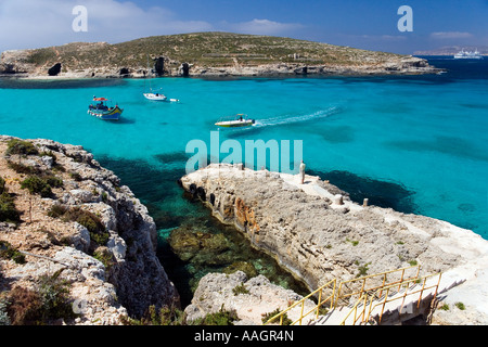 Die blaue Lagune auf die winzige Insel Comino in Malta Stockfoto