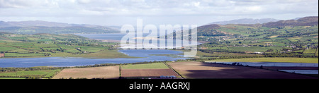 Irland County Donegal Inishowen Halbinsel und Zoll Insel erhöhte Ansicht von Grianan ein Aileach Stockfoto