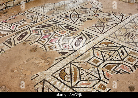 Überreste der antiken Mosaik Boden Ornament im Roman Agora Stockfoto
