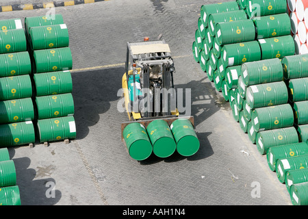 Öl Herstellung Schmierstoffe, Industrie, Erdöl Nahost Schmierstoffe Anlage Jebel Ali Free Zone Dubai VAE Stockfoto
