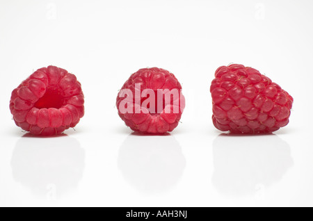 Frische Himbeeren Close up Stockfoto