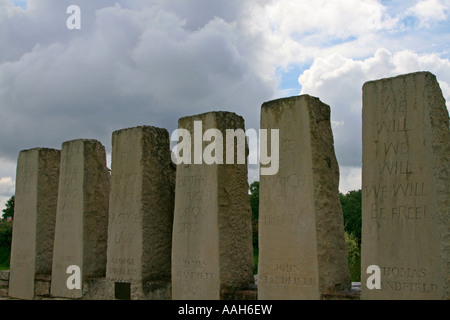 Das Tolpuddle Märtyrer Portland-Stein Skulptur Monument Dorset England uk gb Stockfoto