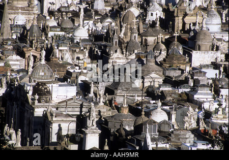 Luftaufnahme der Friedhof La Recoleta, Buenos Aires, Argentinien Stockfoto