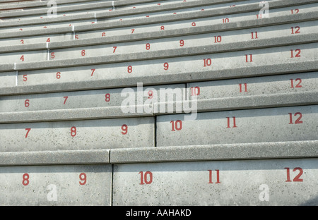 Bestuhlung Zahlen vom Harvard Stadium, Harvard University, Cambridge, massachusetts Stockfoto