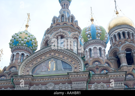 Kirche des Erlösers auf vergossenen Blutes in Sankt Petersburg Russland Stockfoto