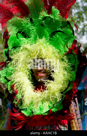 Entertainer in Tracht während der Parade am Busch Gardens Park in Tampa Florida USA Stockfoto