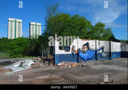 Stockport Graffiti Wand Kunst Genies Genie North West UK Europe Stockfoto