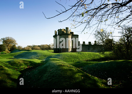 Caerlaverock Castle, Dumfriesshire, Schottland an einem sonnigen Wintertag Stockfoto