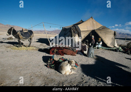 Nomaden in Tibet Stockfoto