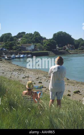 Künstler im Fluss Ouse Piddinghoe East Sussex England Stockfoto