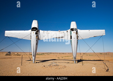 Flugzeug Henge Mutonia Skulpturenpark von Robin Cooke Oodnadatta Track Outback South Australia Australien Stockfoto