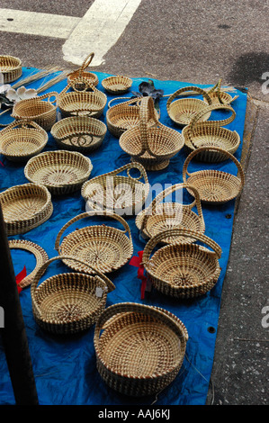 Süßgras Körbe zum Verkauf an die Old City Market Charleston, South Carolina Stockfoto