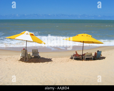 Strandleben am Praia Strand von Ponta Negra in Natal, Brasilien Stockfoto