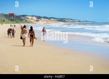 Strandleben am Praia Strand von Ponta Negra in Natal, Brasilien Stockfoto