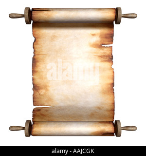 Vintage Roll Pergament Stockfoto