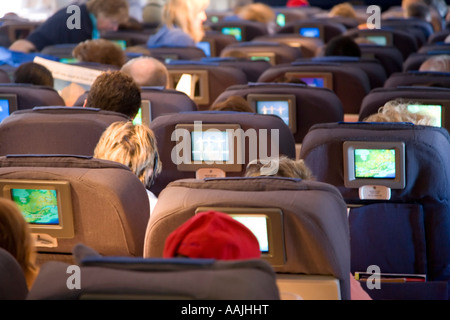 Passagiere in einem Flugzeug Stockfoto